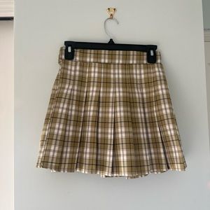 grey bandit green plaid mini skirt